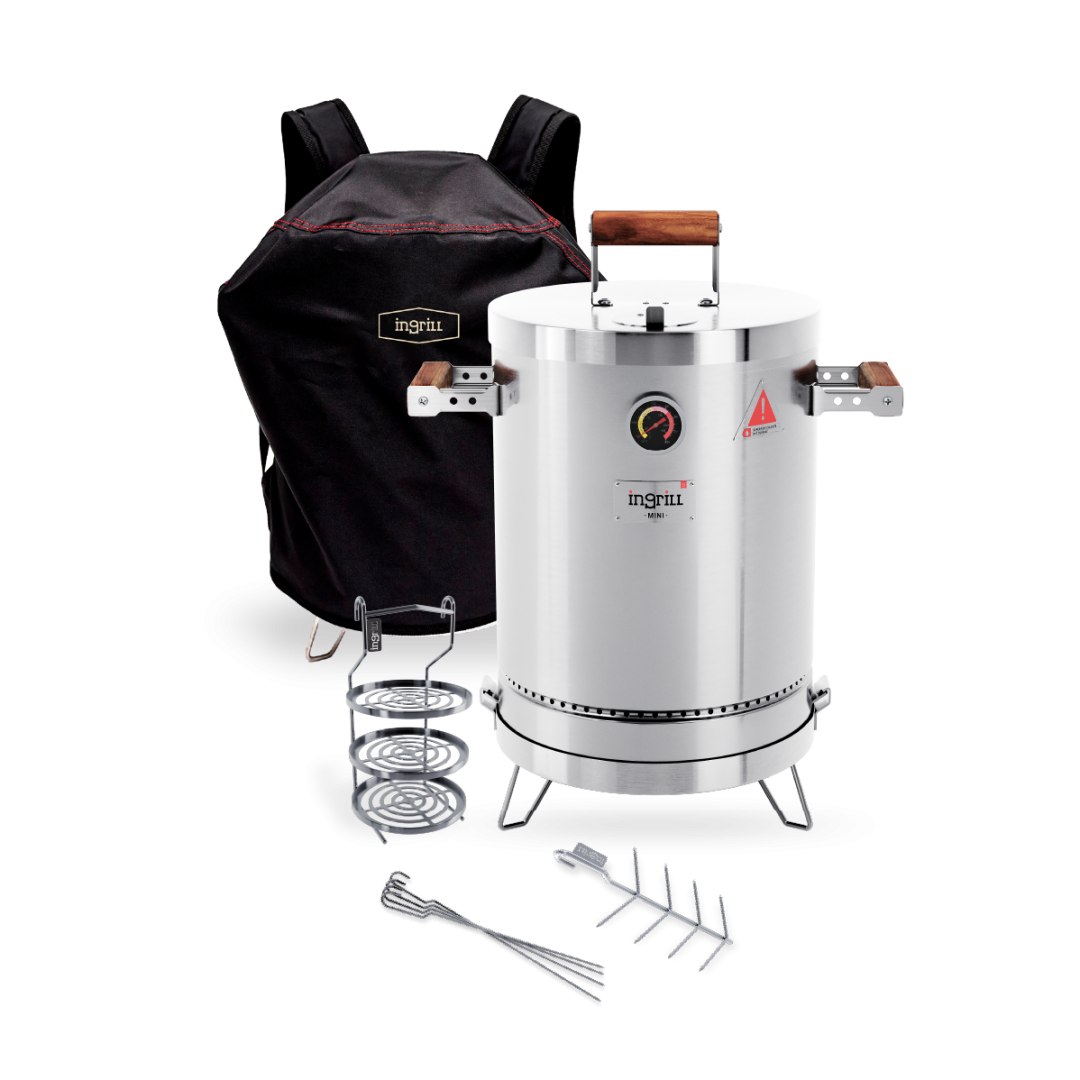 combo barril ahumador asador mini ingrill